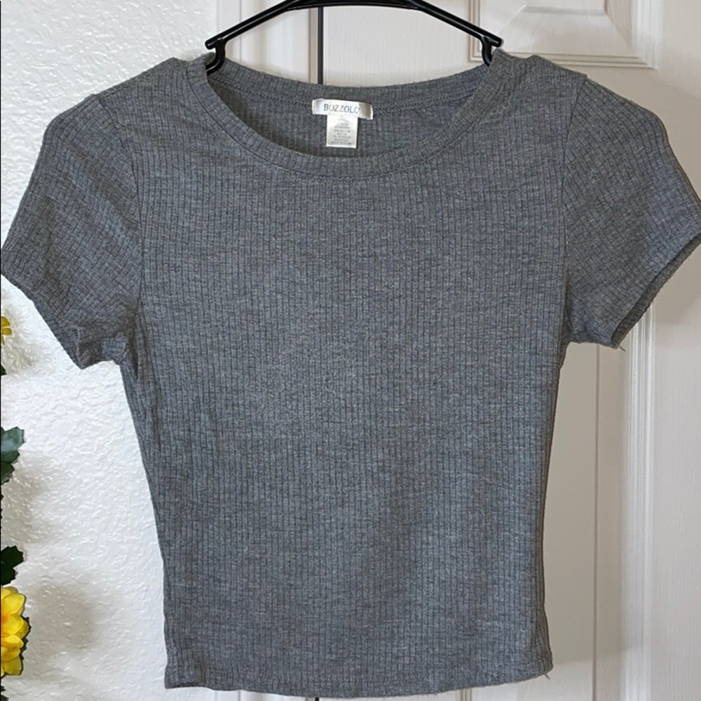 Gray Crop Top